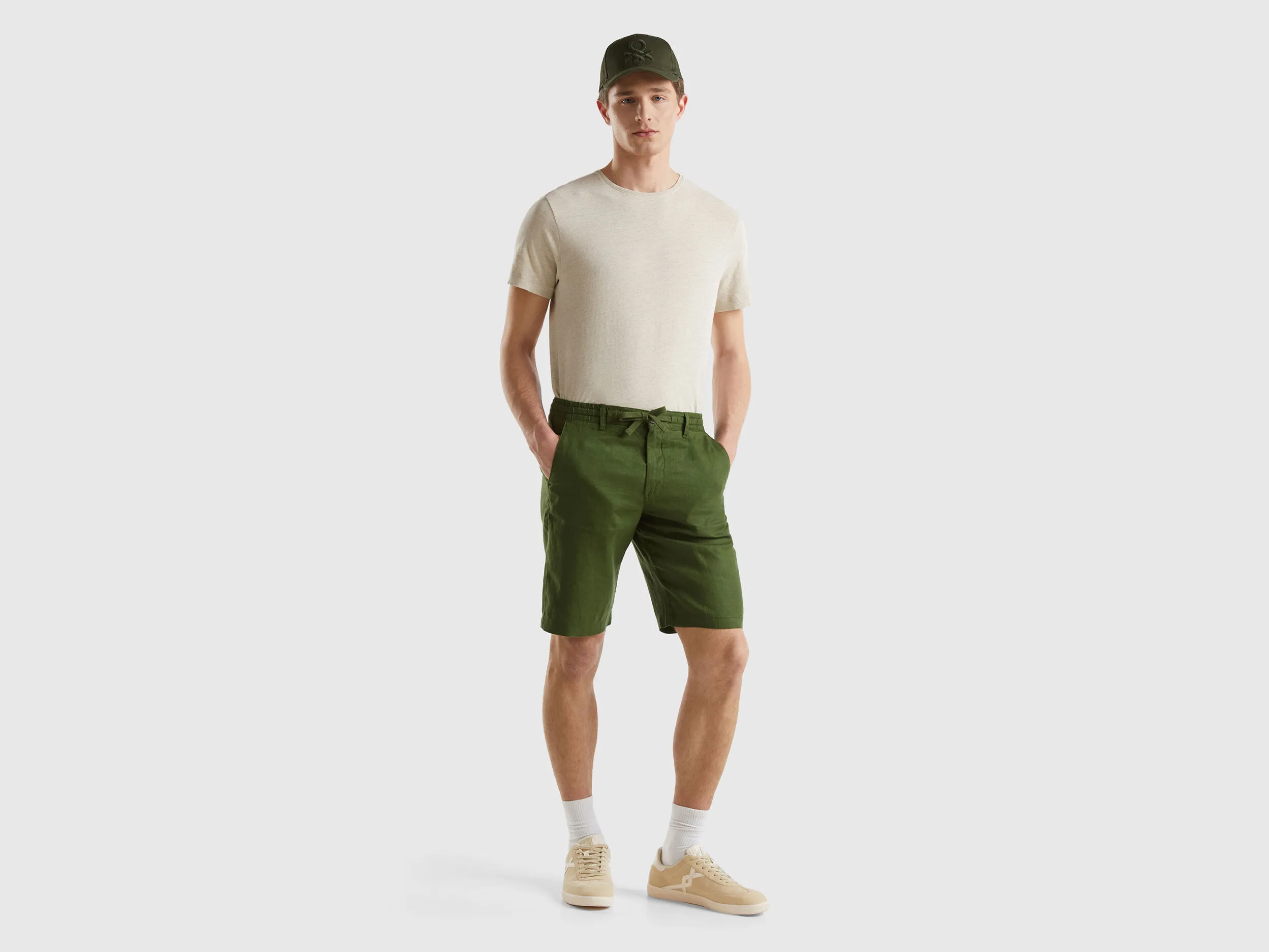 Bermudas de 100 % lino