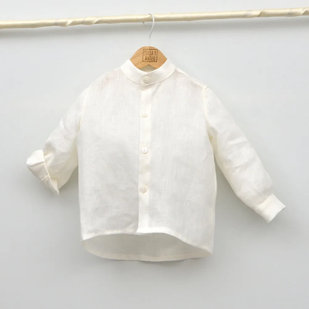 Conjunto lino Santiago con camisa y pantalón con fajín