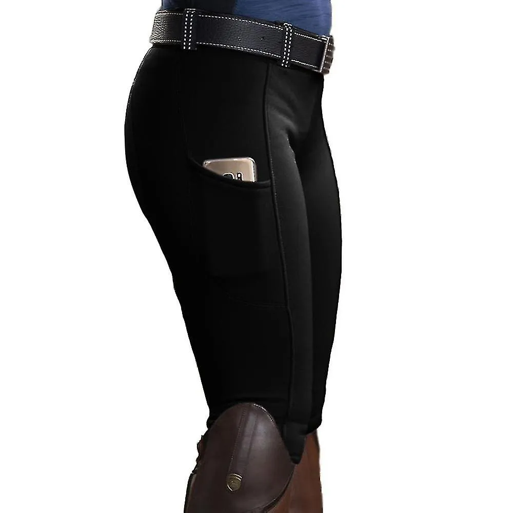 Mujer Pocket Hip Lift Elástico Pantalones Ecuestres Pantalones de carreras de caballos