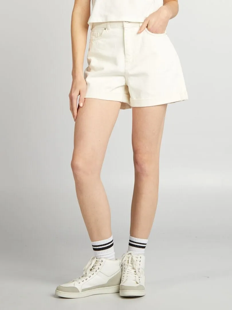 Short vaquero fashion blanco